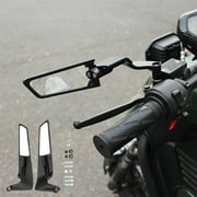 Qaailabf Universal Motorcycle Fixed Wing Rearview Mirror - Aluminum Alloy Black Reflector Modification Accessory, Easy Install High Definition Reflective Surface, Compatible with Multiple Motorcycle